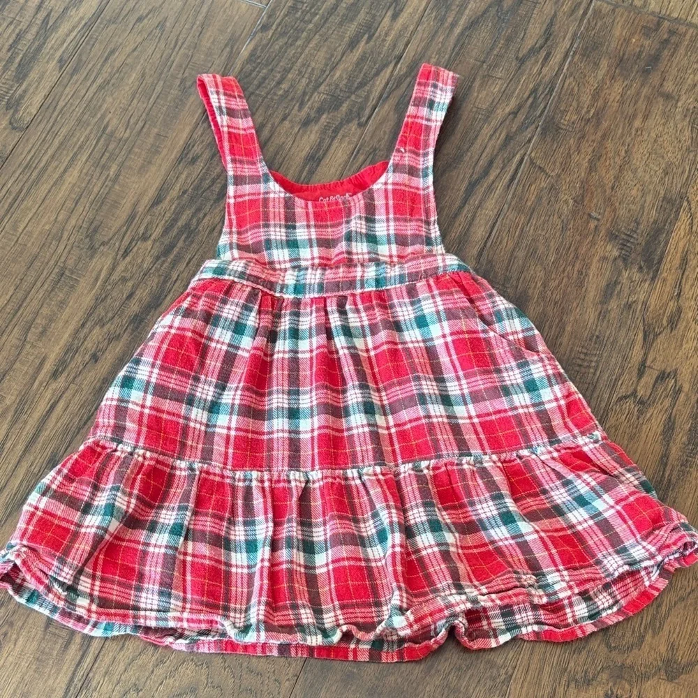 Cat & Jack red plaid jumper dress